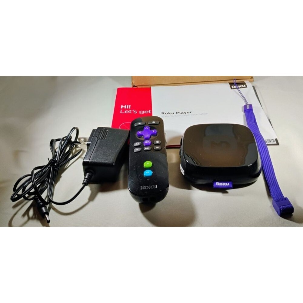 Roku 3 1080p HDMI Streaming Media Player Box Remote Power Adapter